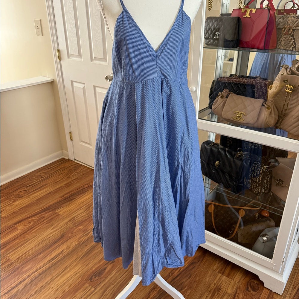 Zara Light Blue Strappy Midi Dress
